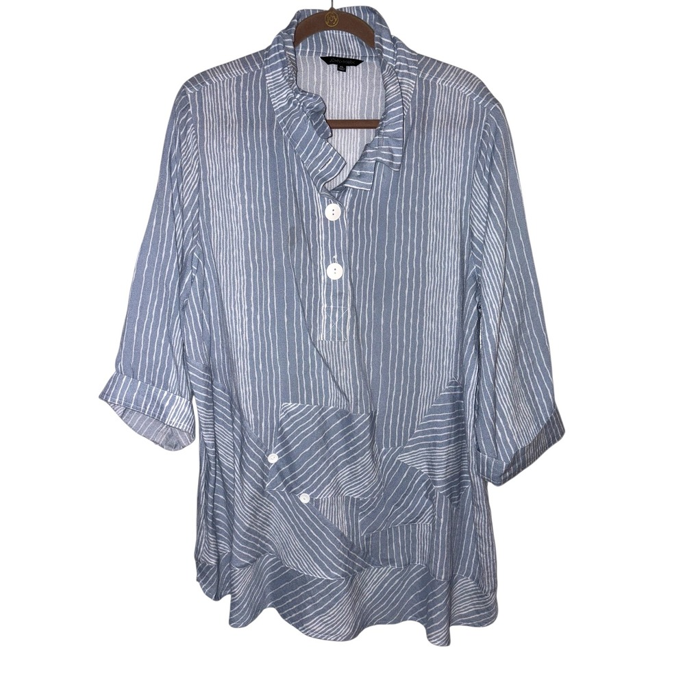 John Mark Xl Asymetrical Tunic Top w pockets Mint‎ Condition Wire Collar
